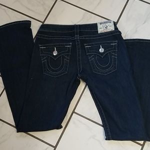 True religion flap pockets boot cut jeans size 26